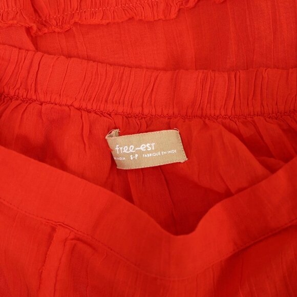 Free People Free-est Aimee Maxi Skirt Sheer Lace Tiered High Rise Red S 283580 - Picture 8 of 8